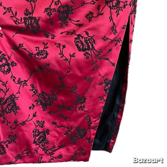 Vintage Formal Full Length Mandarin Beaded Huey Waltzer for Saks Dress Size 8 - Picture 10 of 10